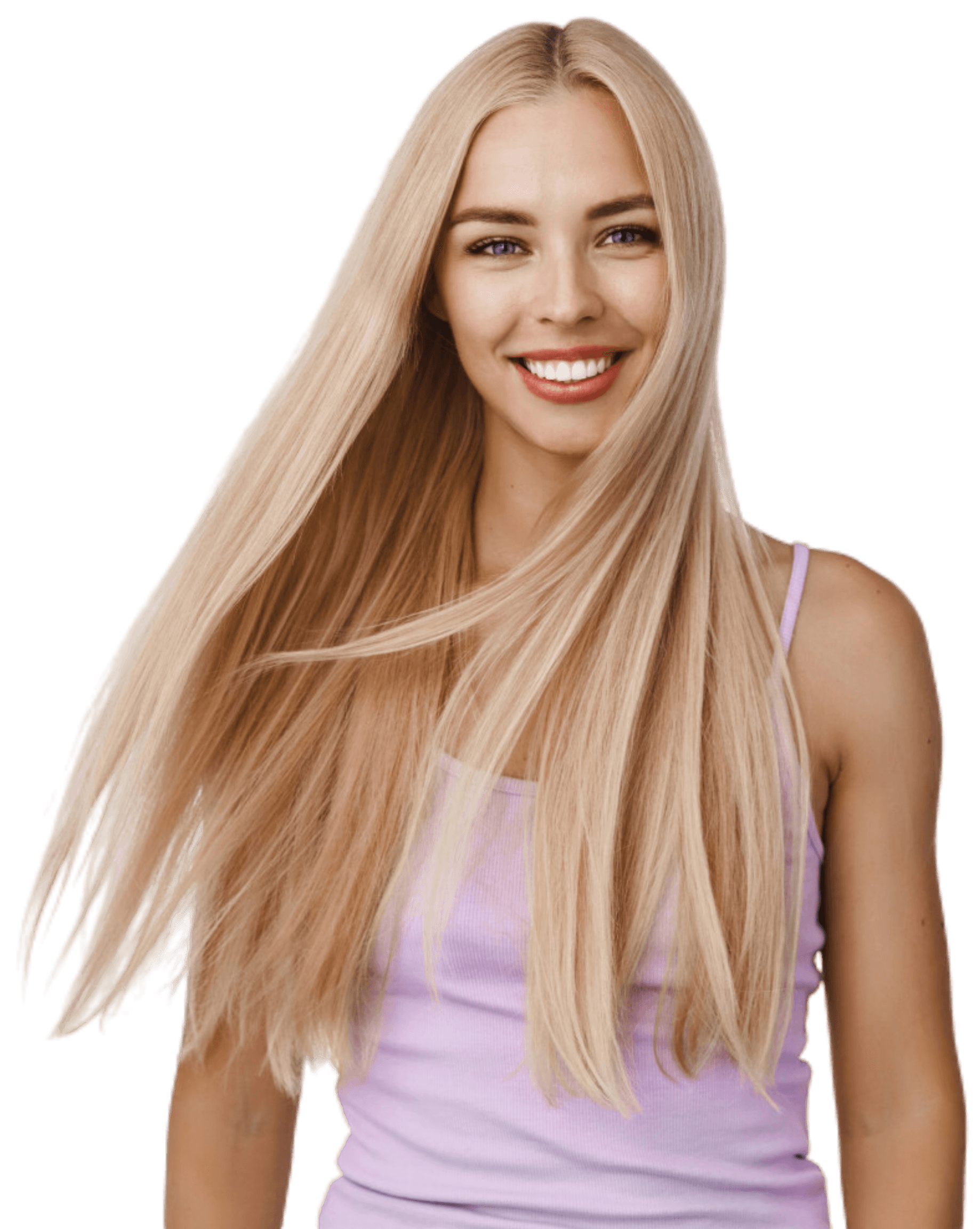 blonde woman with a shiny hair